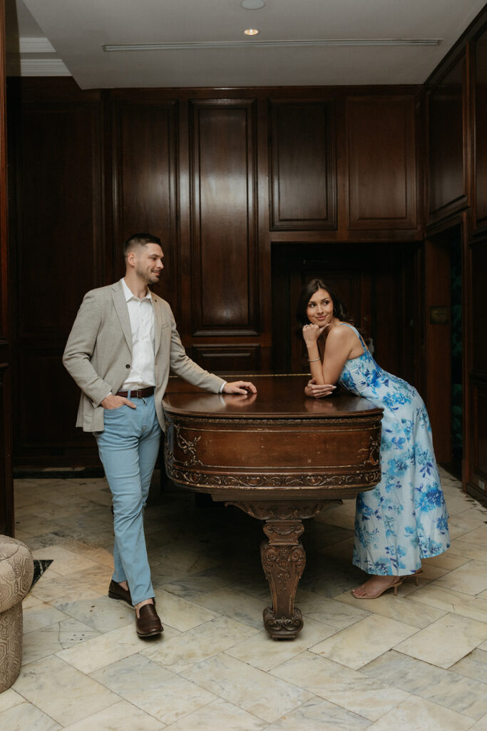 downtown dallas engagement photos romantic