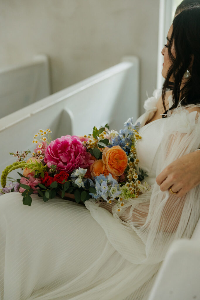 colorful wedding florals bridal bouquet