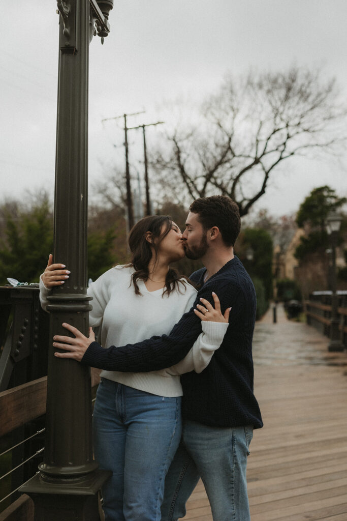Winter Engagement Photos at Lakeside Park in Dallas