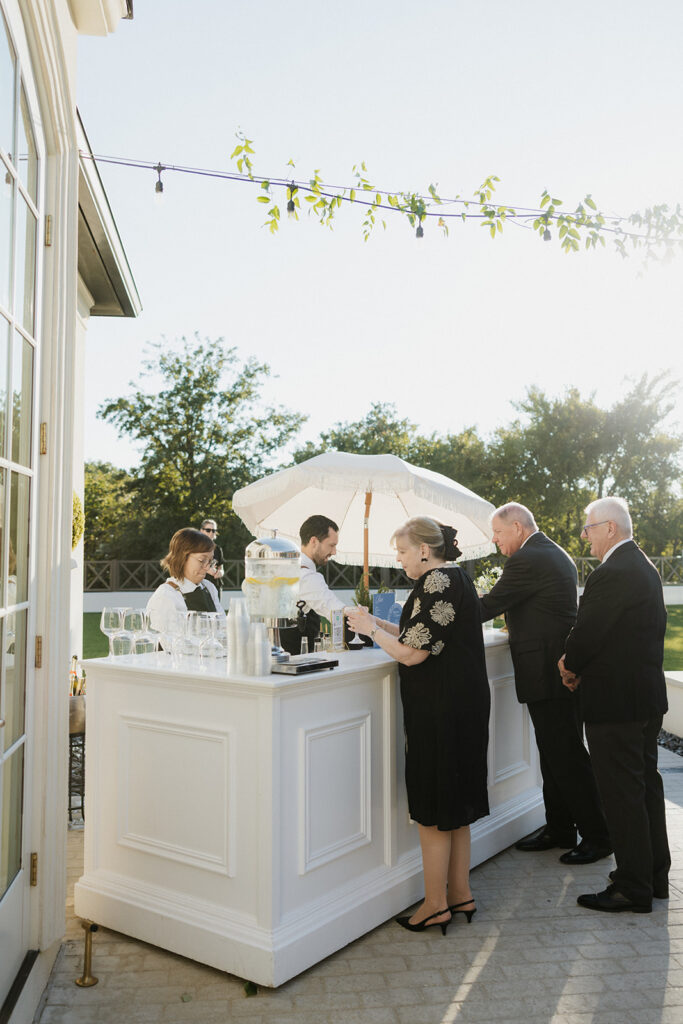 cocktail hour outdoor setup