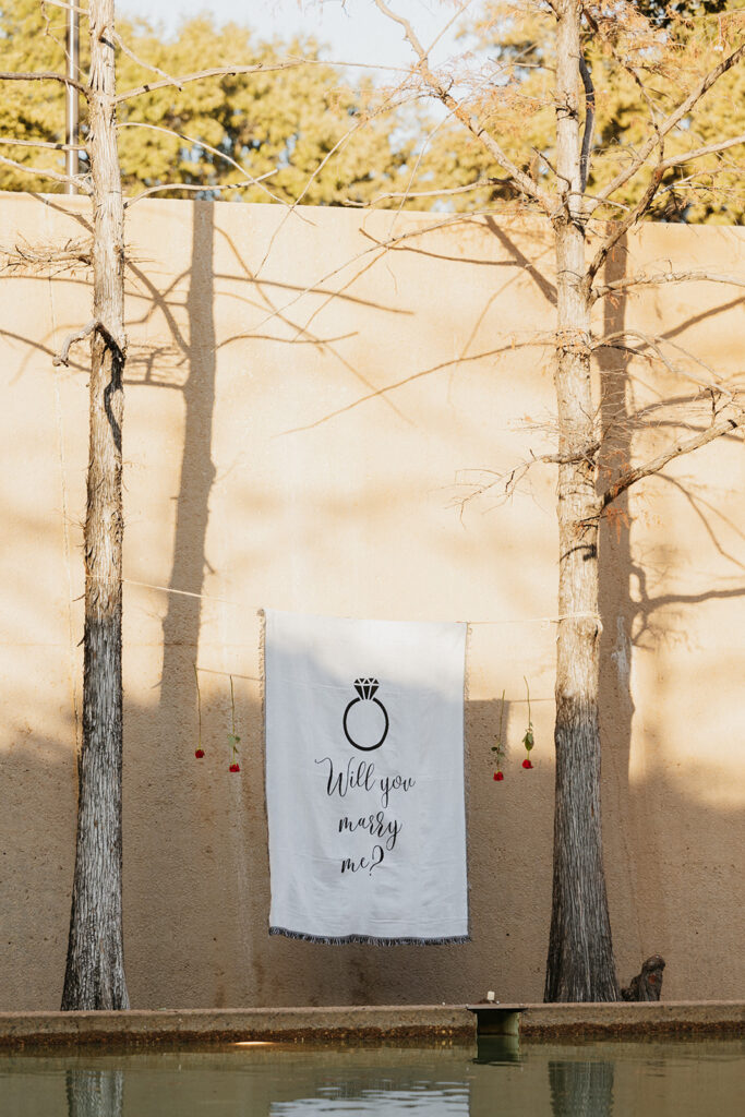 fort worth will you marry me proposal banner ideas