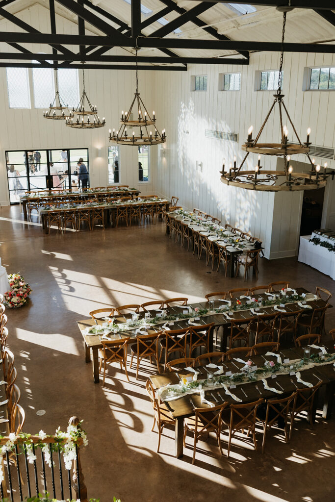 Timeless wedding decor for the wedding reception at Bella Cavalli Events.