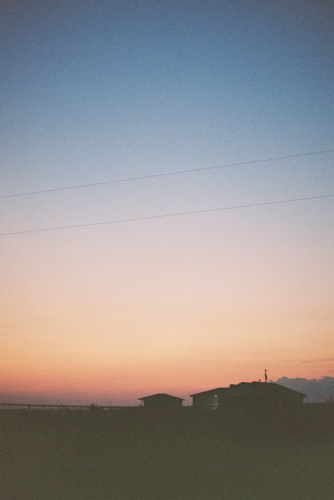 A colorful sunset captured during a Dallas engagement photography session.