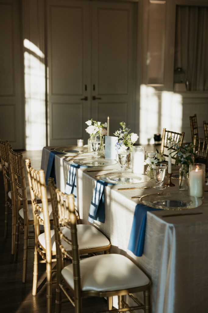 Elegant decor for a summer wedding at The Hillside Estate. 