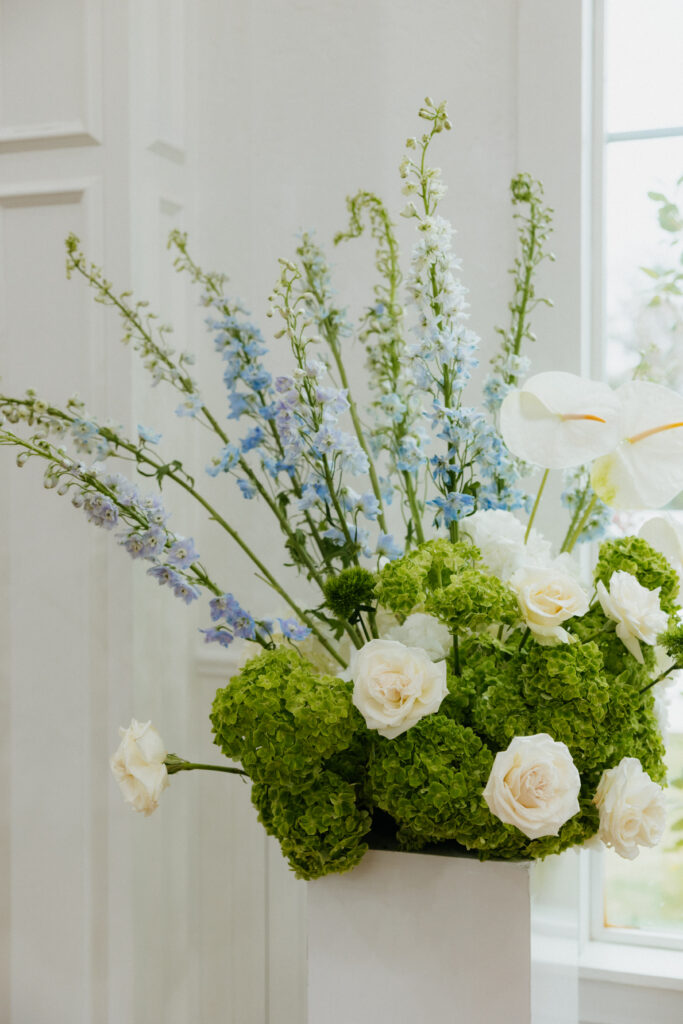 Blue and green floral arrangement at The Springs Valley View Estate.
