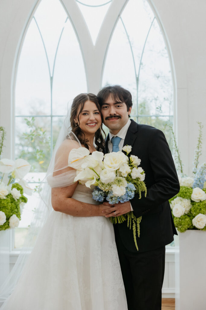 Bride and groom holding one another at The Springs Valley View Estate.