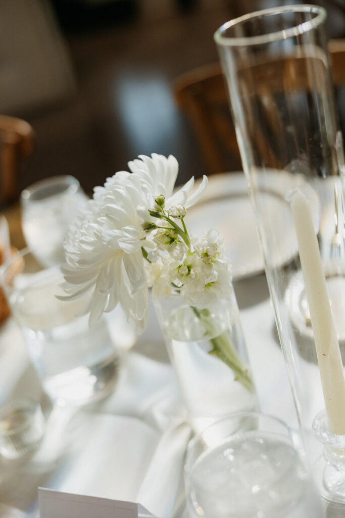 Elegant wedding details at the reception.